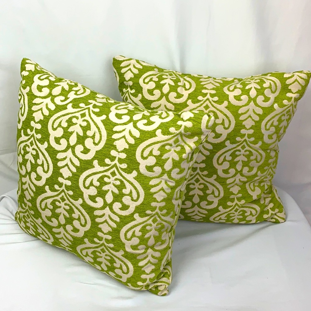 Green and White 2pc NWOT Accent Pillow Bundle